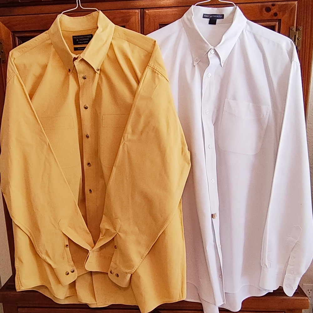 SOLD / NOT FOR SALE Two Men's XLT Long Sleeve Button Down Shirts